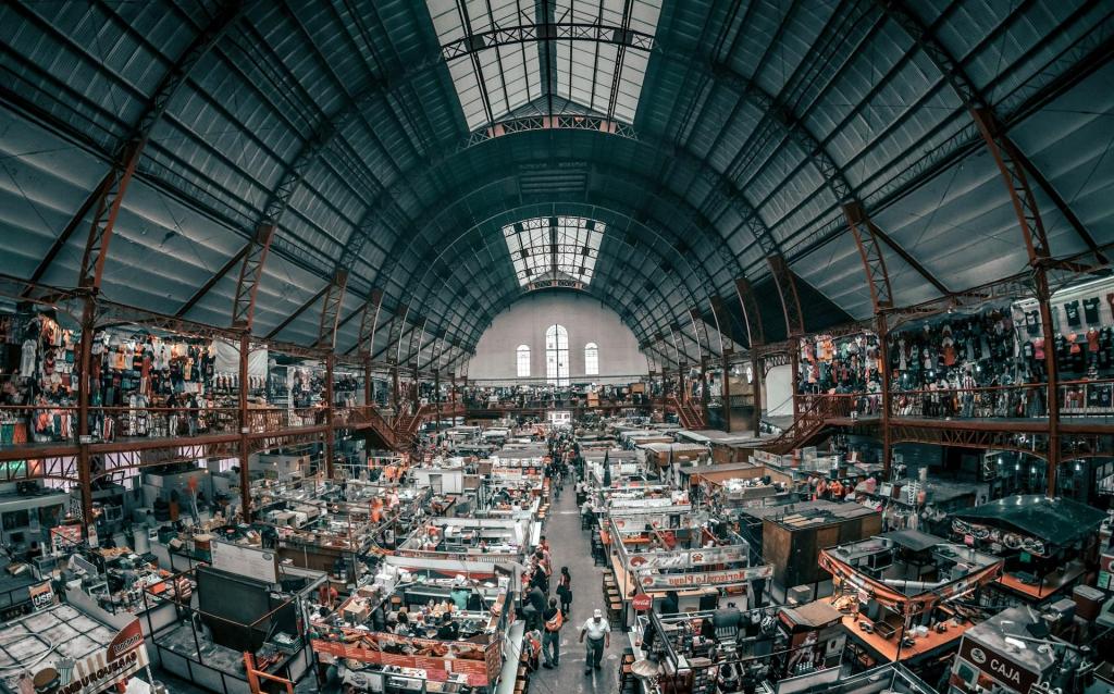 Famous central market in Phnom Penh