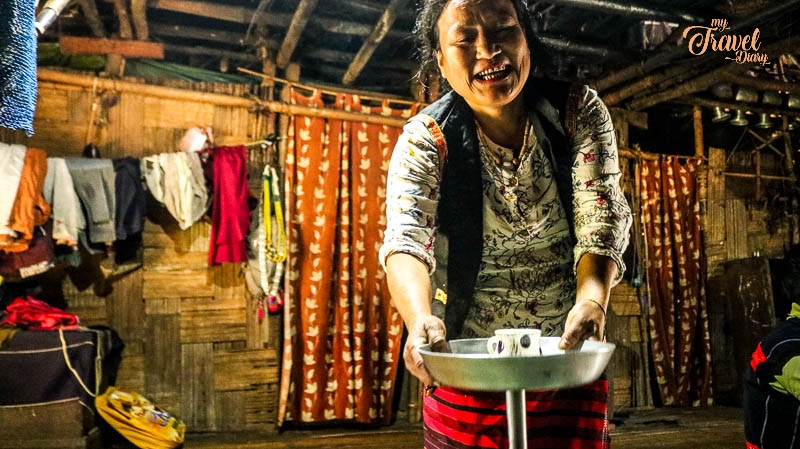 Woman offering me Poka in Ledum Village_Arunachal Pradesh