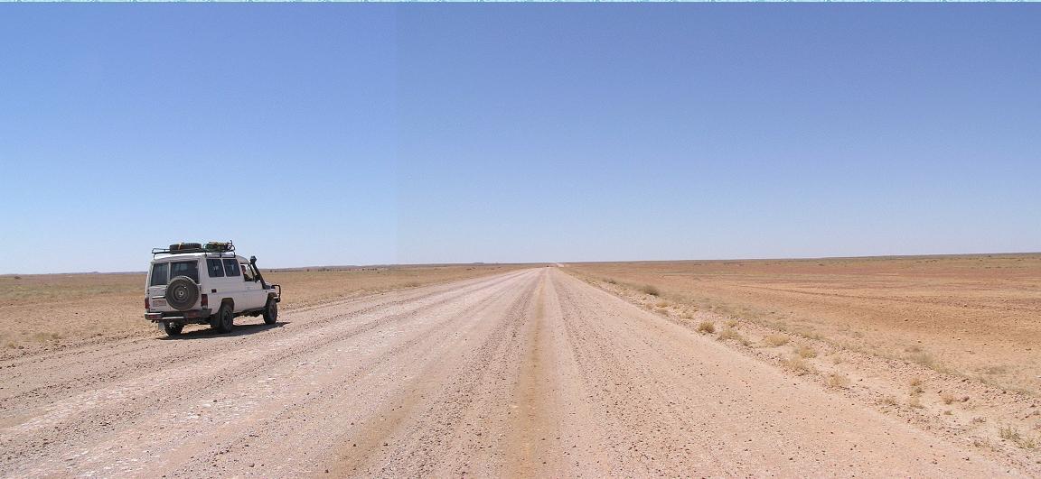 Looking north up the Birdsville Track just north of Marree, SA