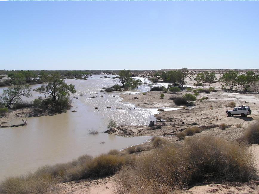 Warburton Creek in flood at Kalamurina Station, SA