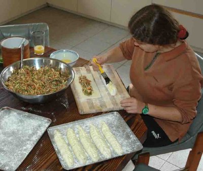 Katie making pasties